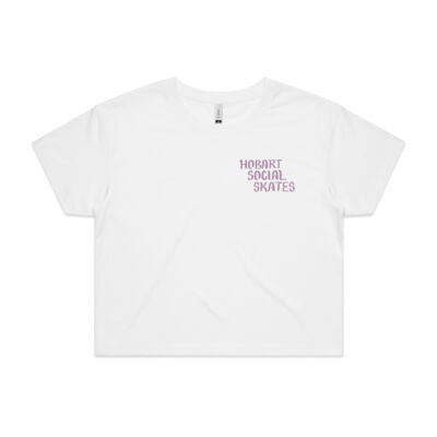 Hobart Social Skates - AS Crop Top - White Thumbnail